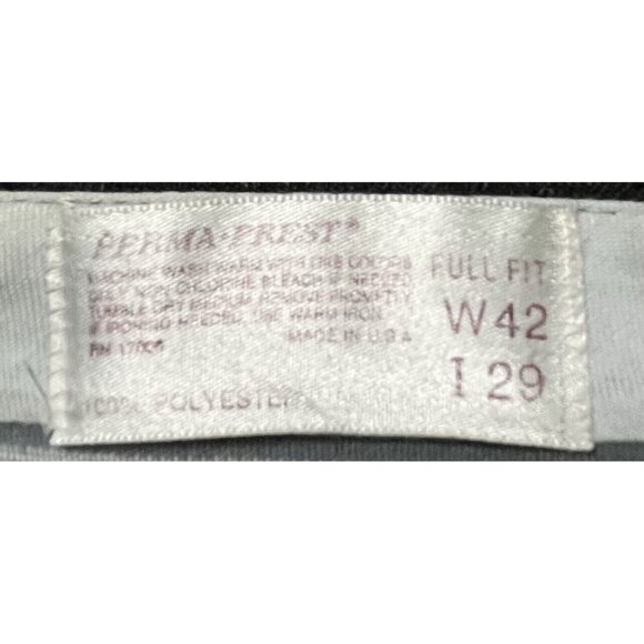 Vintage Perma Prest (Sears) Mens GrayDress Slacks Pants Full Fit 42W 29” Inseam - Picture 3 of 3